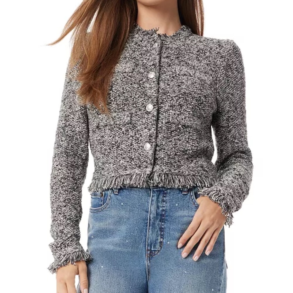 Sam Edelman Black and White Boucle Blazer